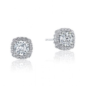 A pair of diamond halo stud earrings from TACORI.