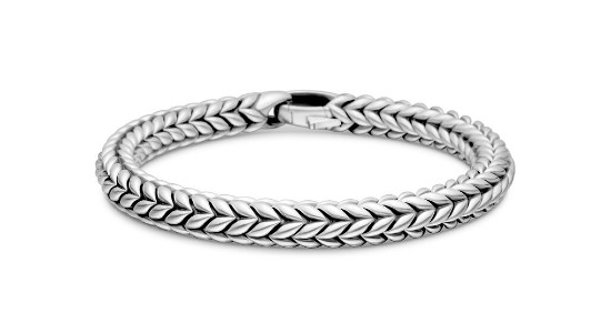 A sterling silver David Yurman bead bracelet, available at Thom Duma Fine Jewelers.